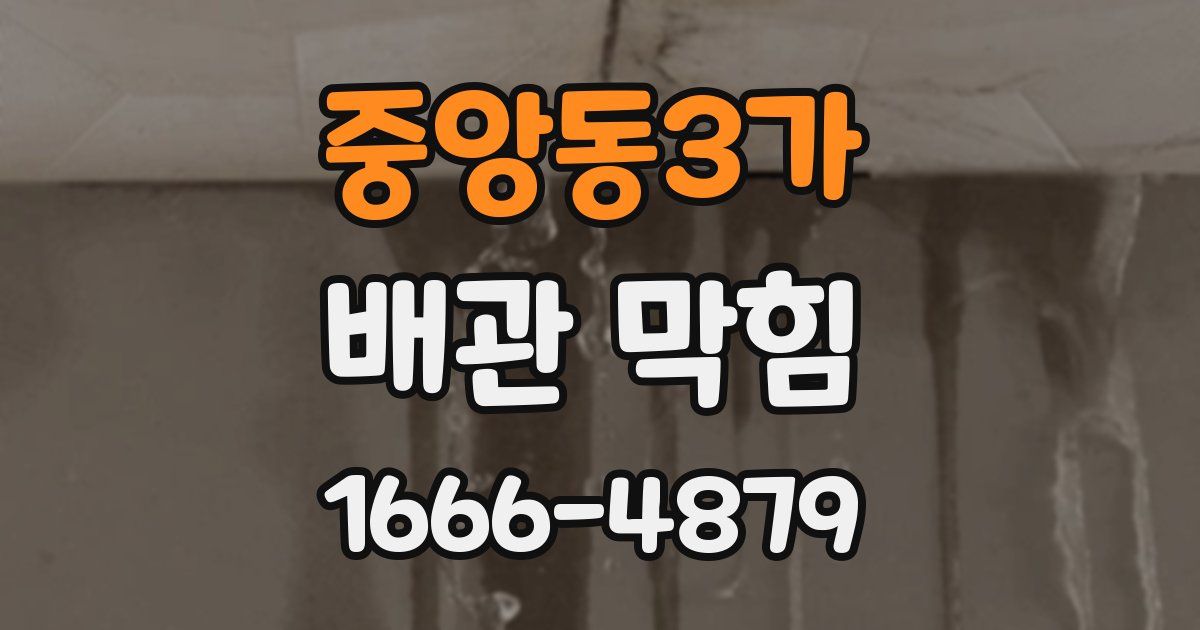 중앙동3가 배관 막힘