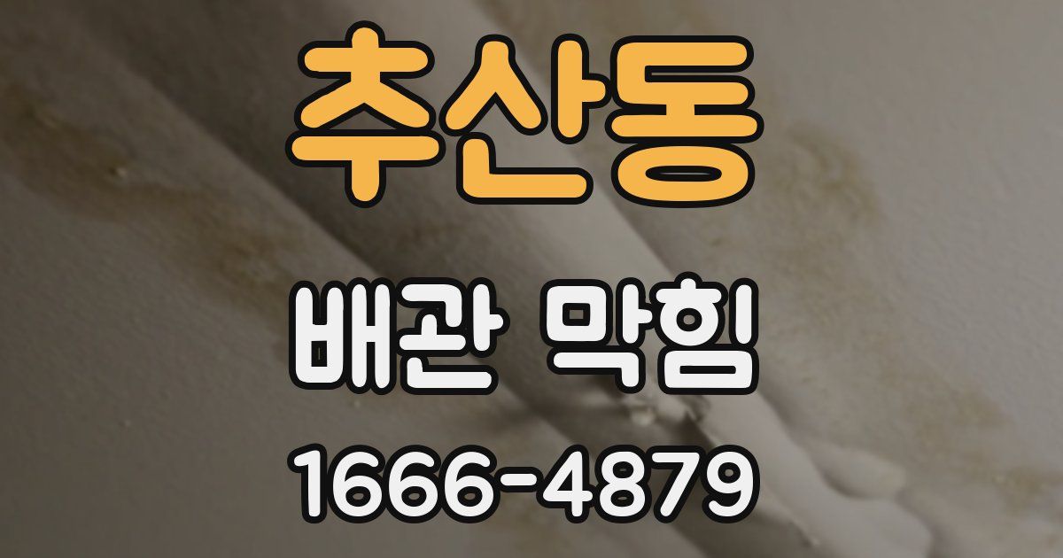 추산동 배관 막힘