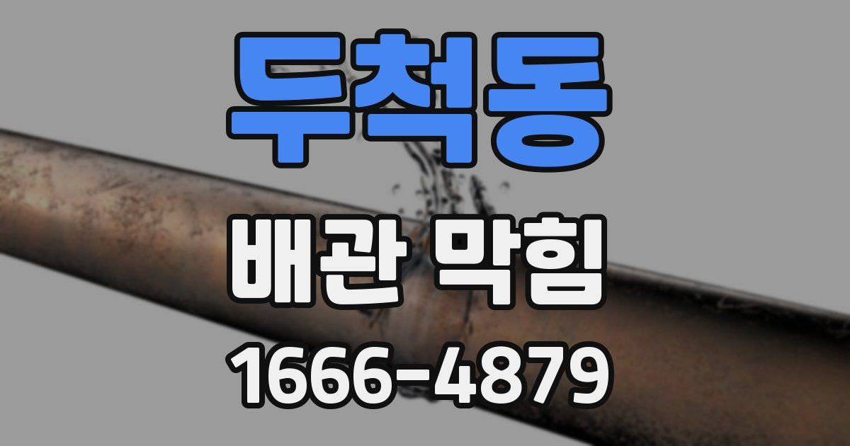 두척동 배관 막힘
