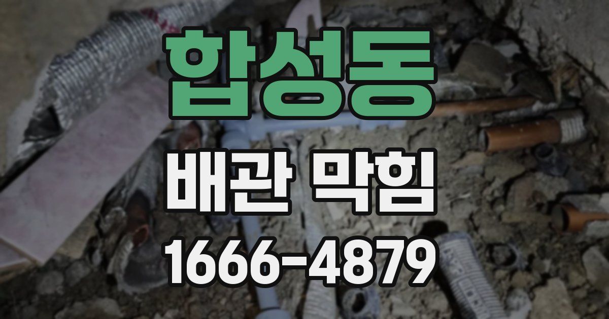 합성동 배관 막힘