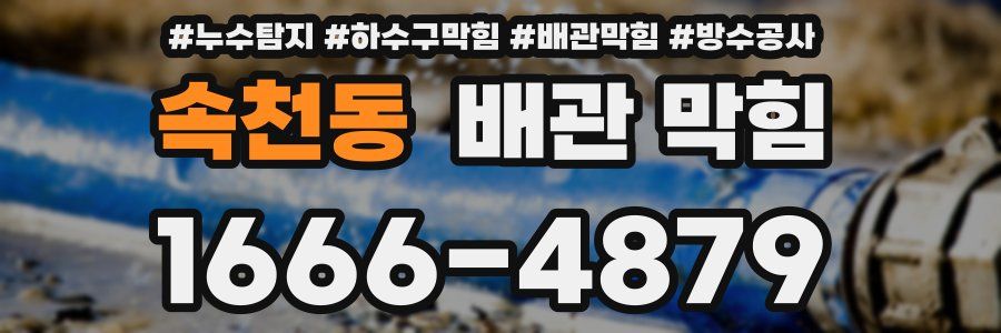 속천동 배관 막힘