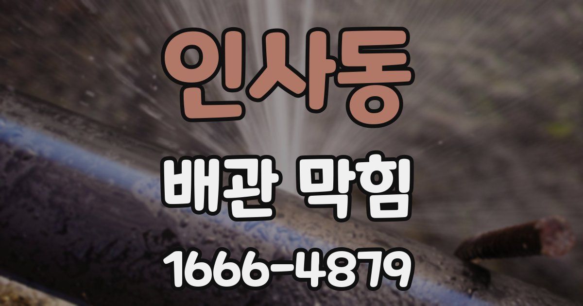 인사동 배관 막힘