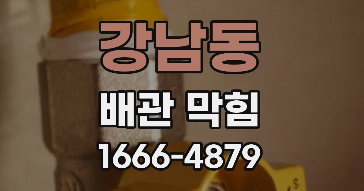 강남동 배관 막힘