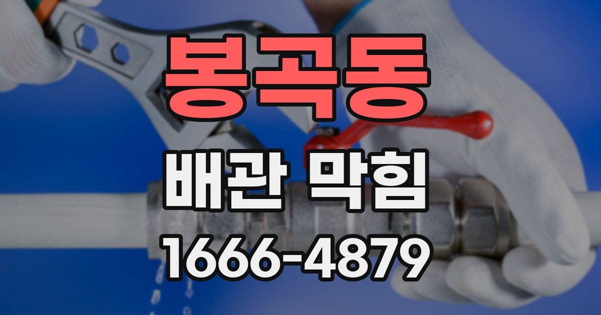 봉곡동 배관 막힘