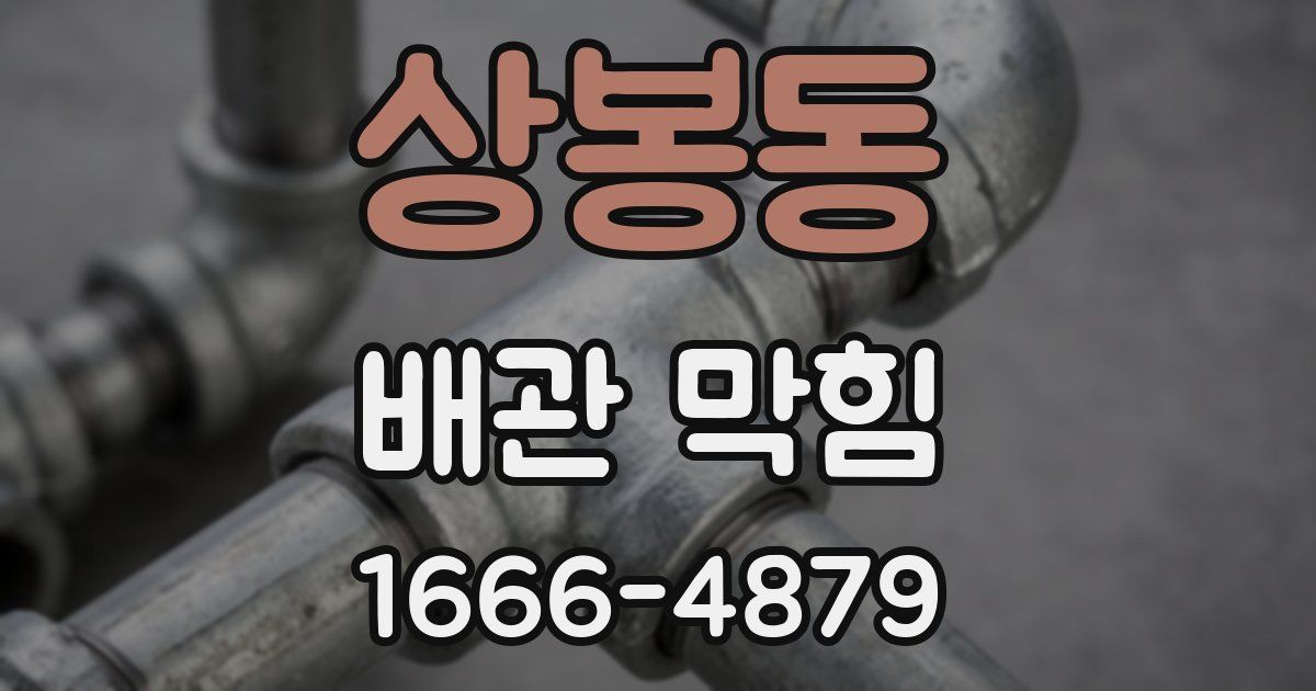 상봉동 배관 막힘