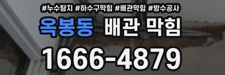 옥봉동 배관 막힘