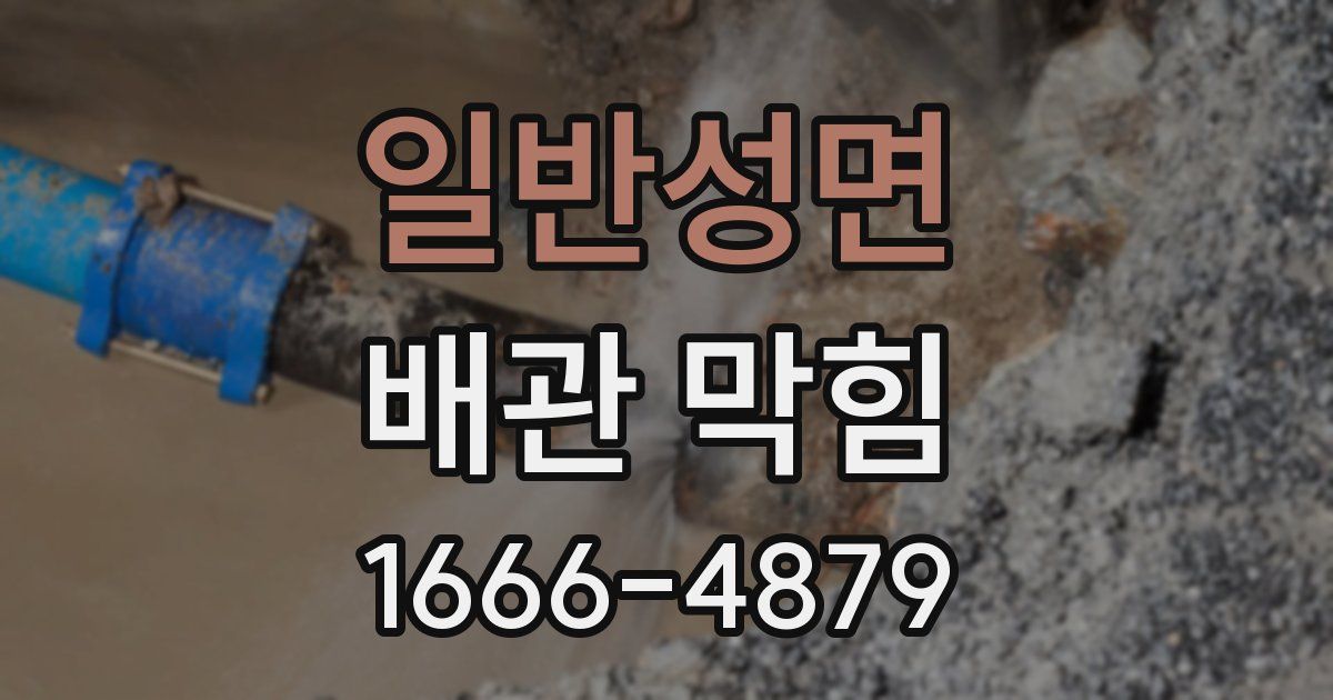 일반성면 배관 막힘