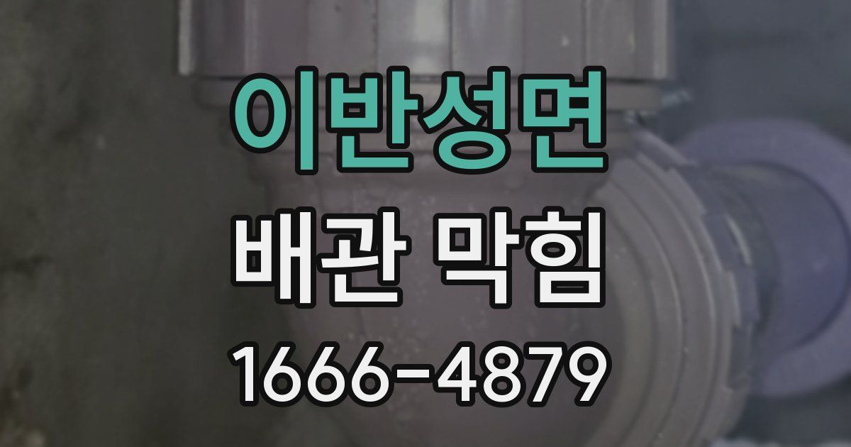 이반성면 배관 막힘