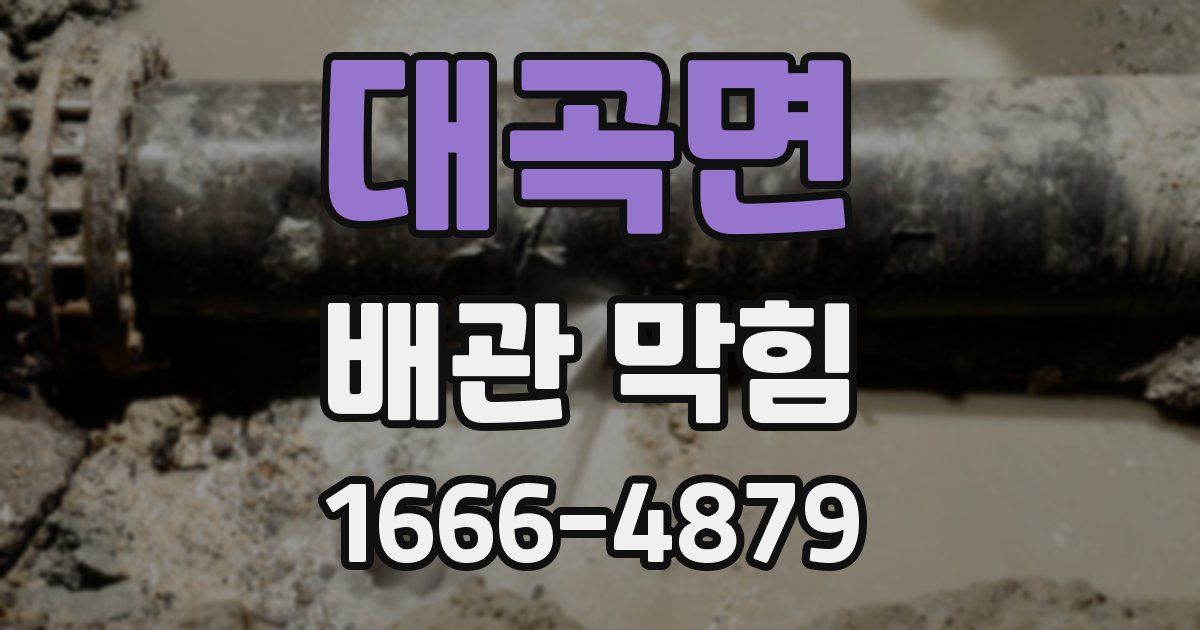 대곡면 배관 막힘