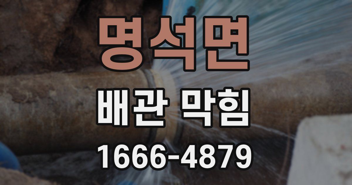 명석면 배관 막힘