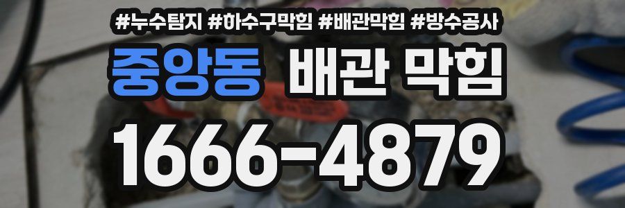 중앙동 배관 막힘