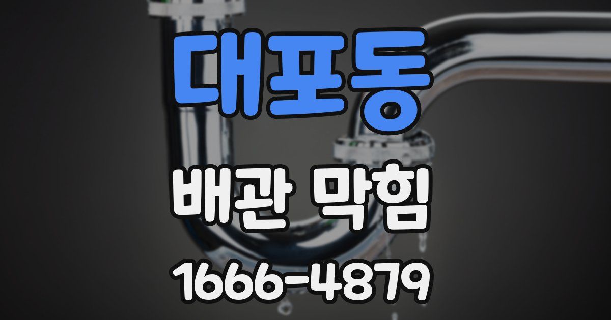 대포동 배관 막힘