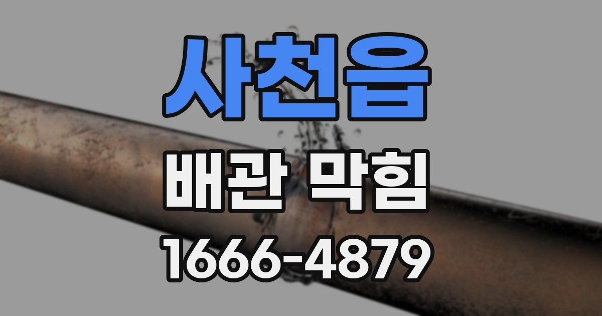 사천읍 배관 막힘