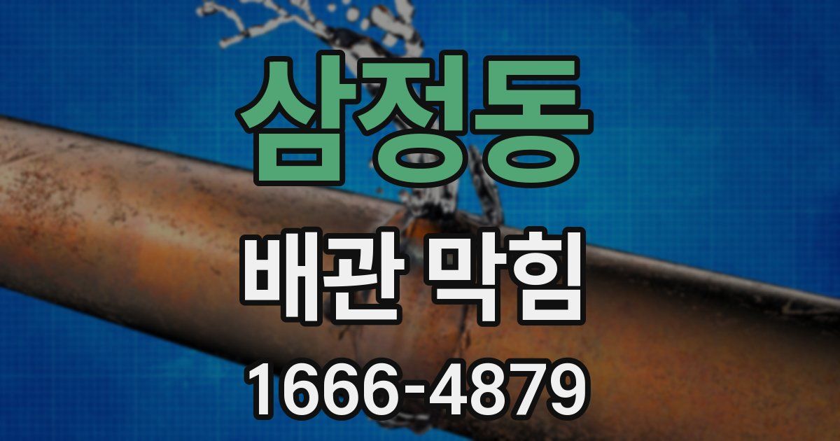 삼정동 배관 막힘