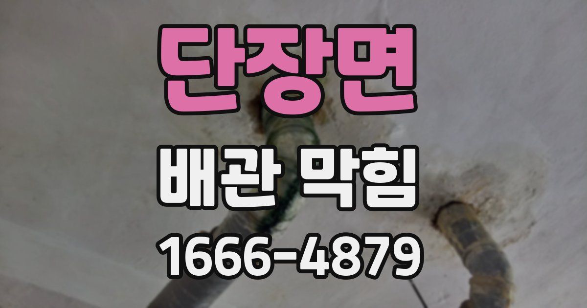 단장면 배관 막힘