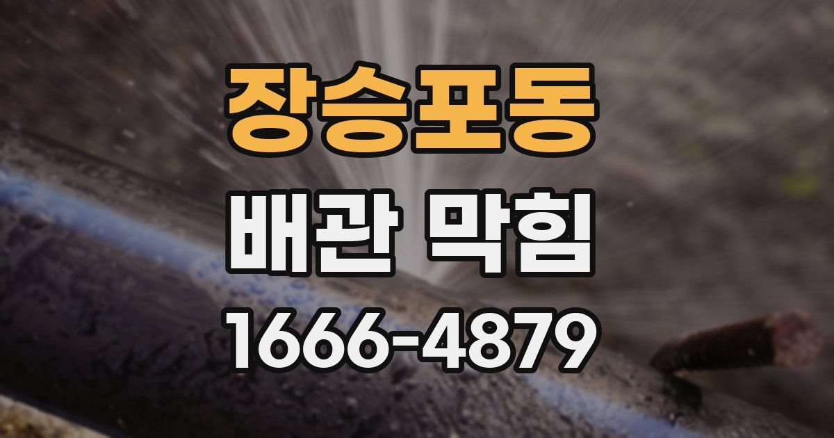 장승포동 배관 막힘