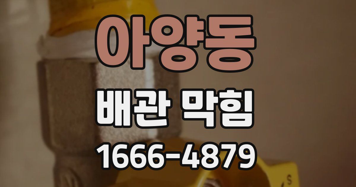 아양동 배관 막힘
