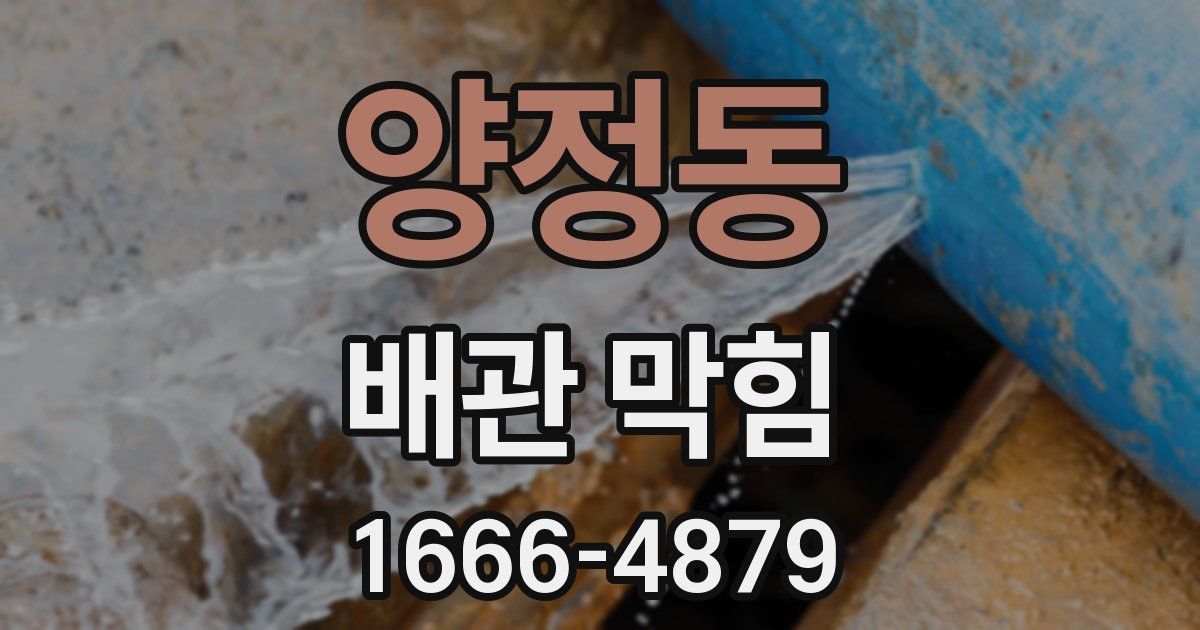 양정동 배관 막힘
