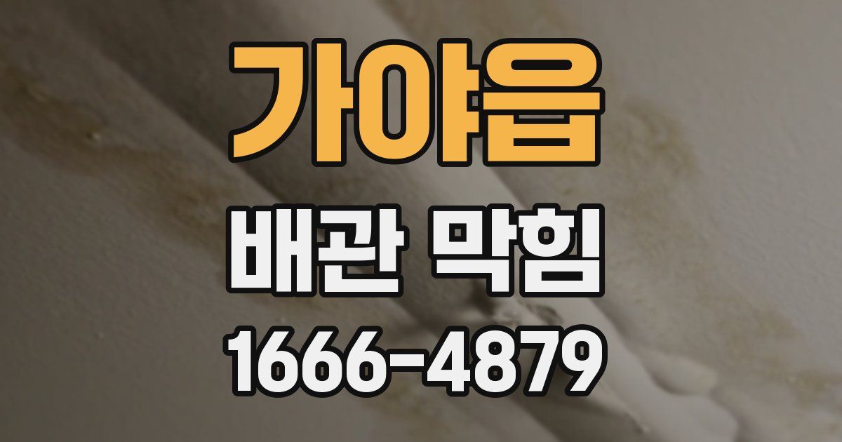 가야읍 배관 막힘