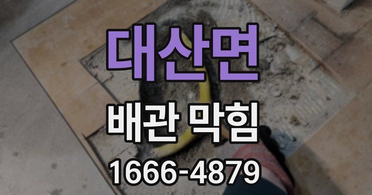 대산면 배관 막힘
