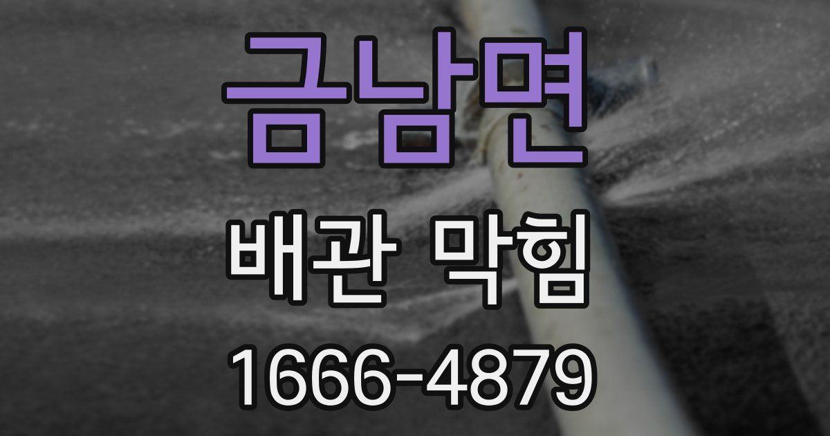 금남면 배관 막힘