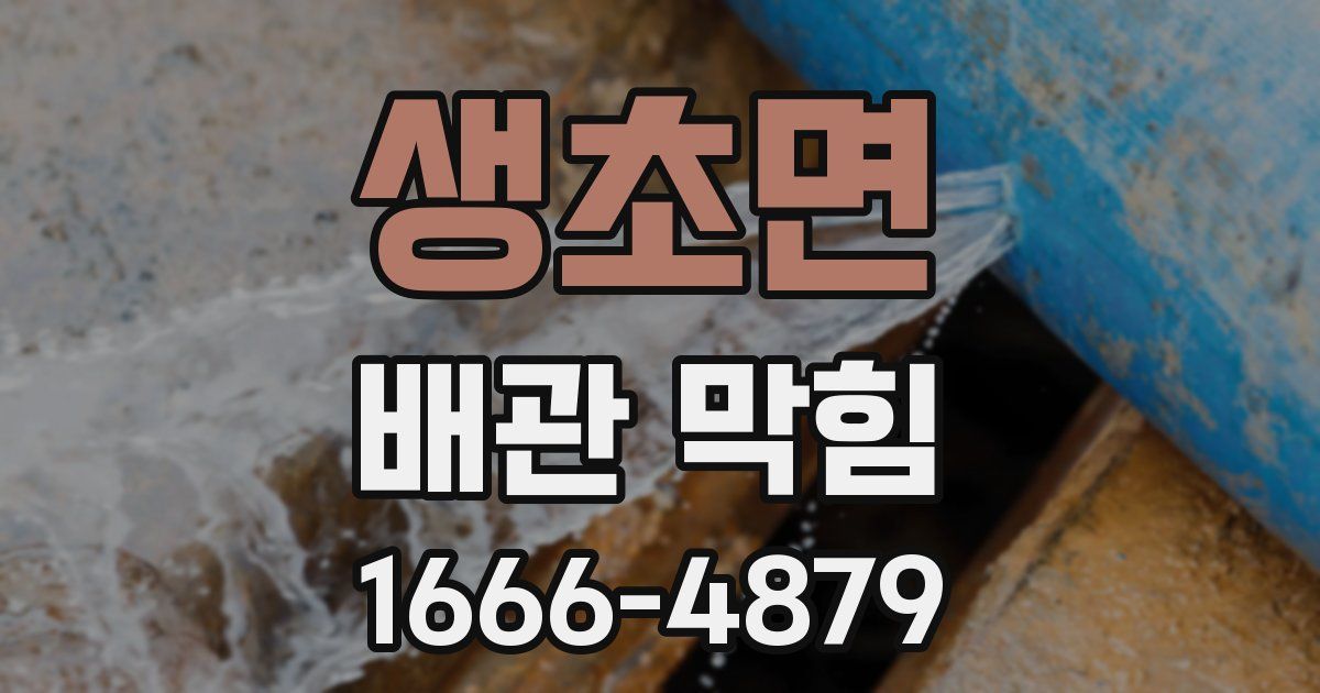 생초면 배관 막힘