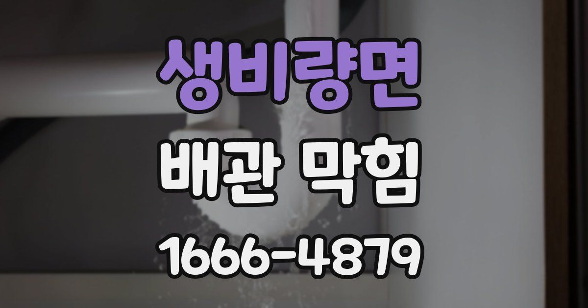 생비량면 배관 막힘
