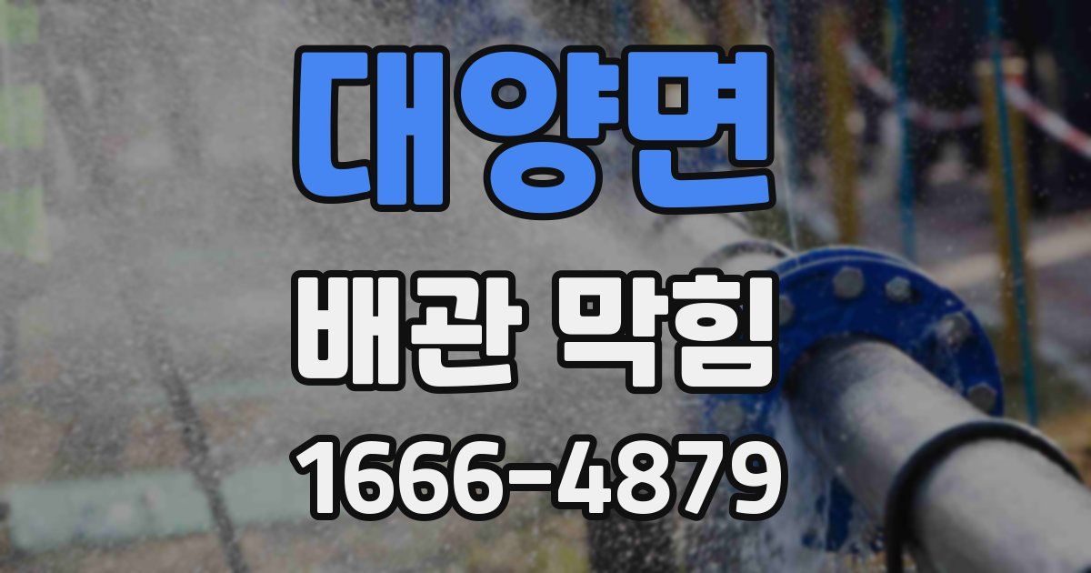 대양면 배관 막힘