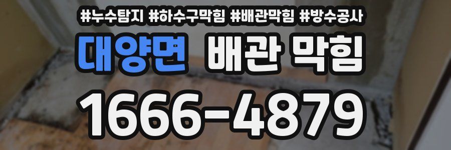 대양면 배관 막힘