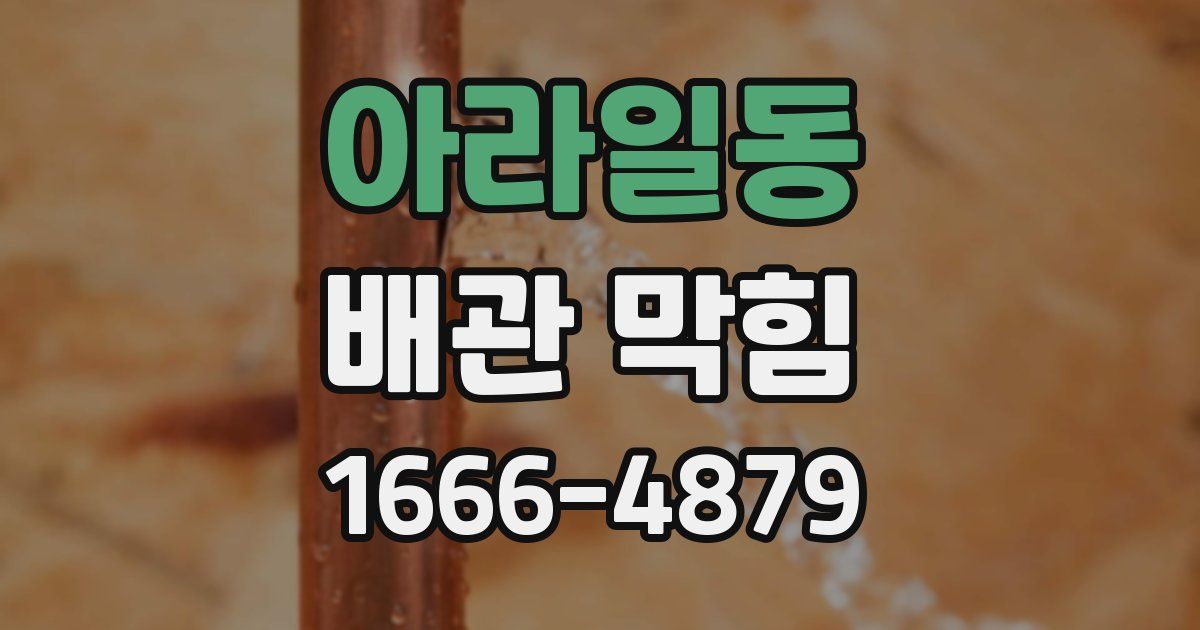 아라일동 배관 막힘