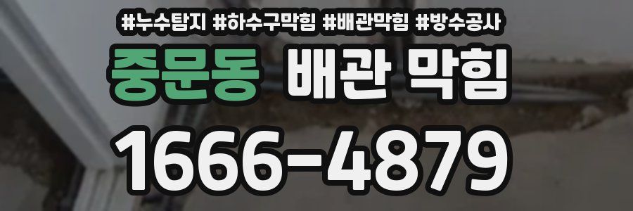 중문동 배관 막힘