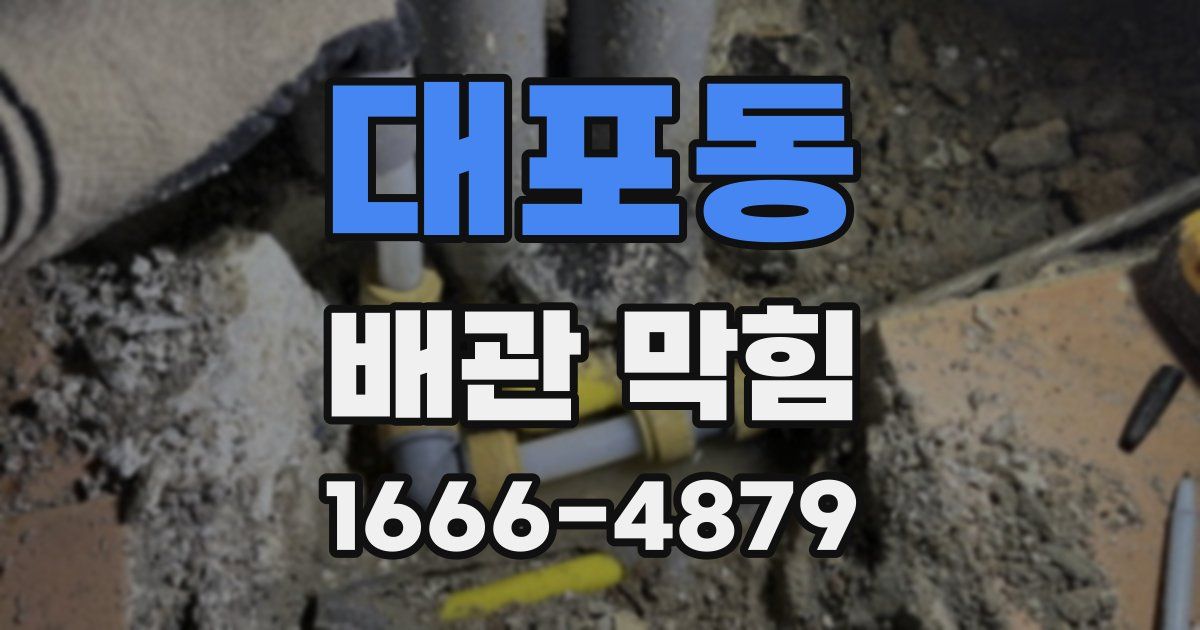 대포동 배관 막힘