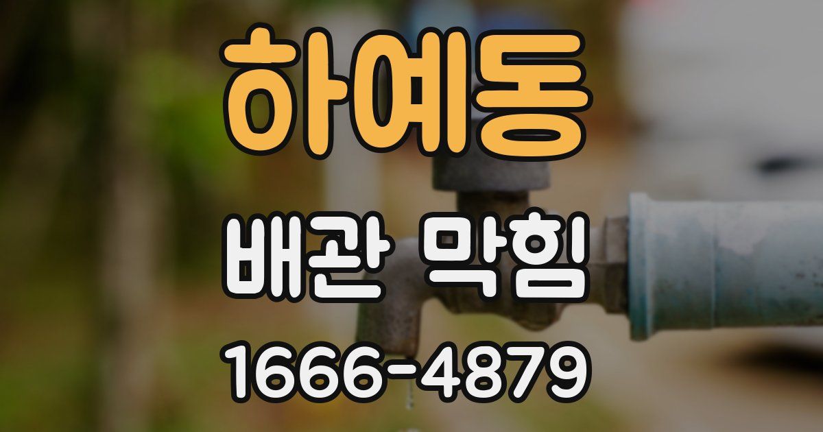 하예동 배관 막힘