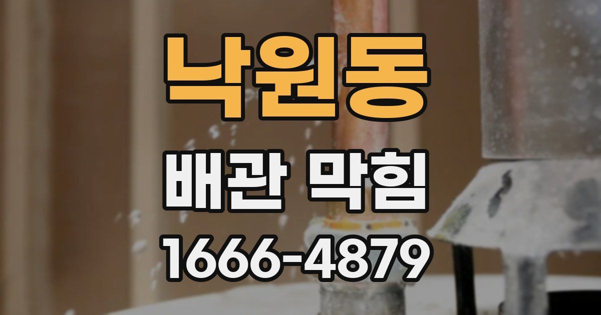 낙원동 배관 막힘