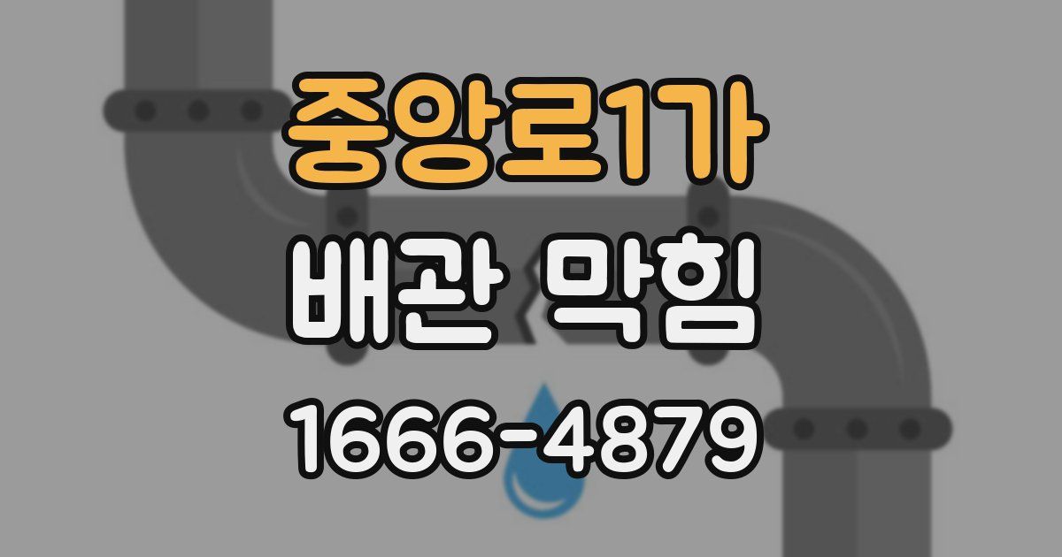 중앙로1가 배관 막힘