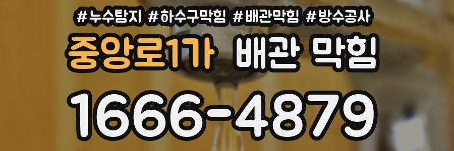 중앙로1가 배관 막힘