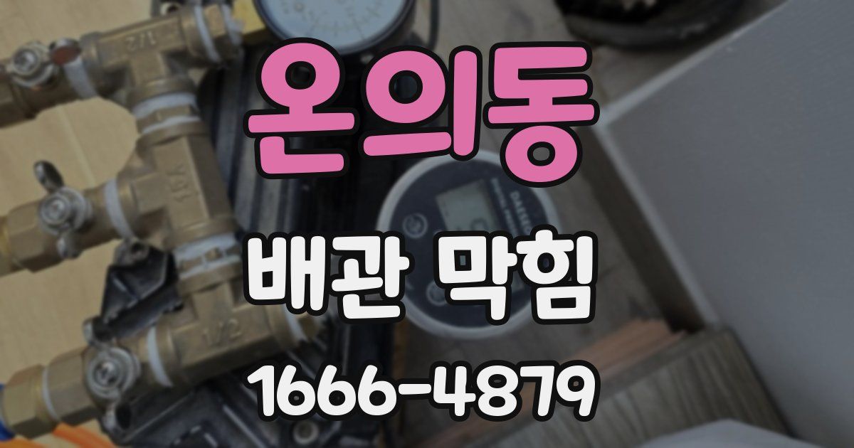 온의동 배관 막힘