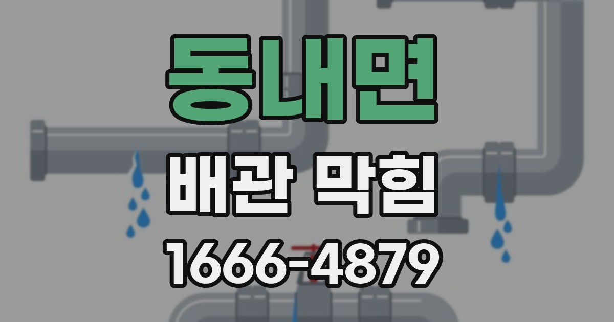 동내면 배관 막힘