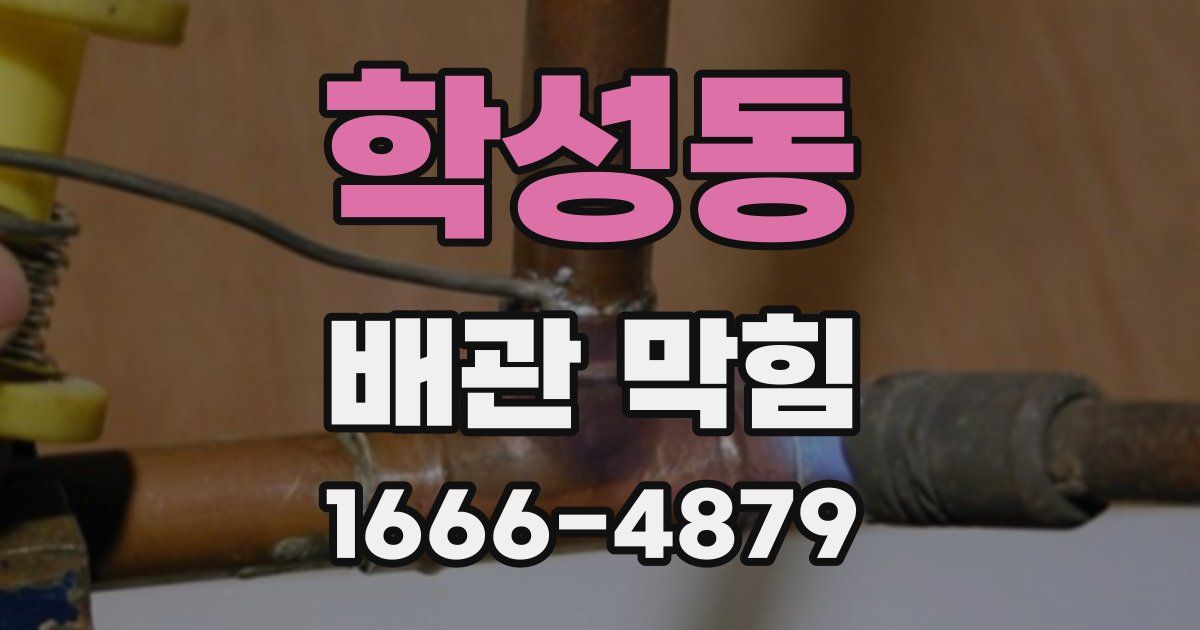 학성동 배관 막힘