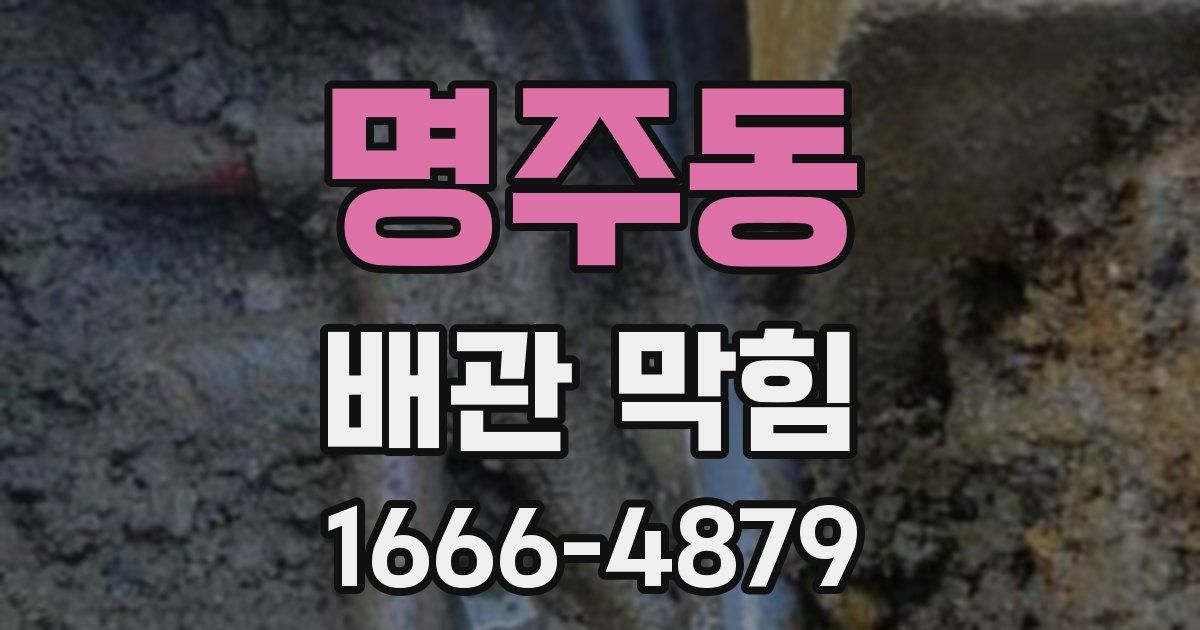 명주동 배관 막힘