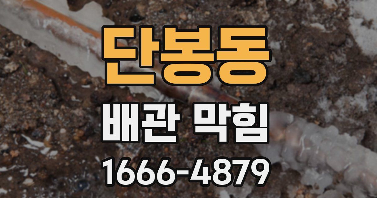 단봉동 배관 막힘