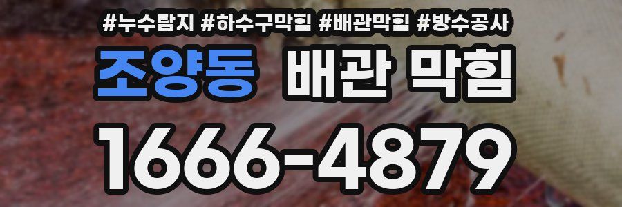 조양동 배관 막힘