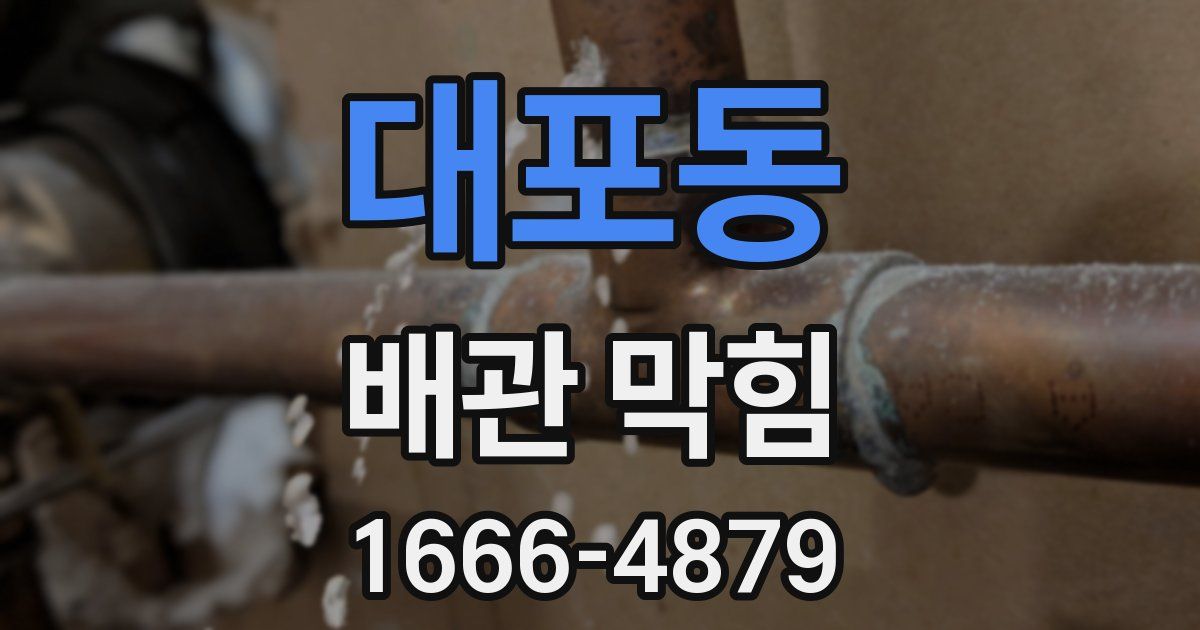 대포동 배관 막힘