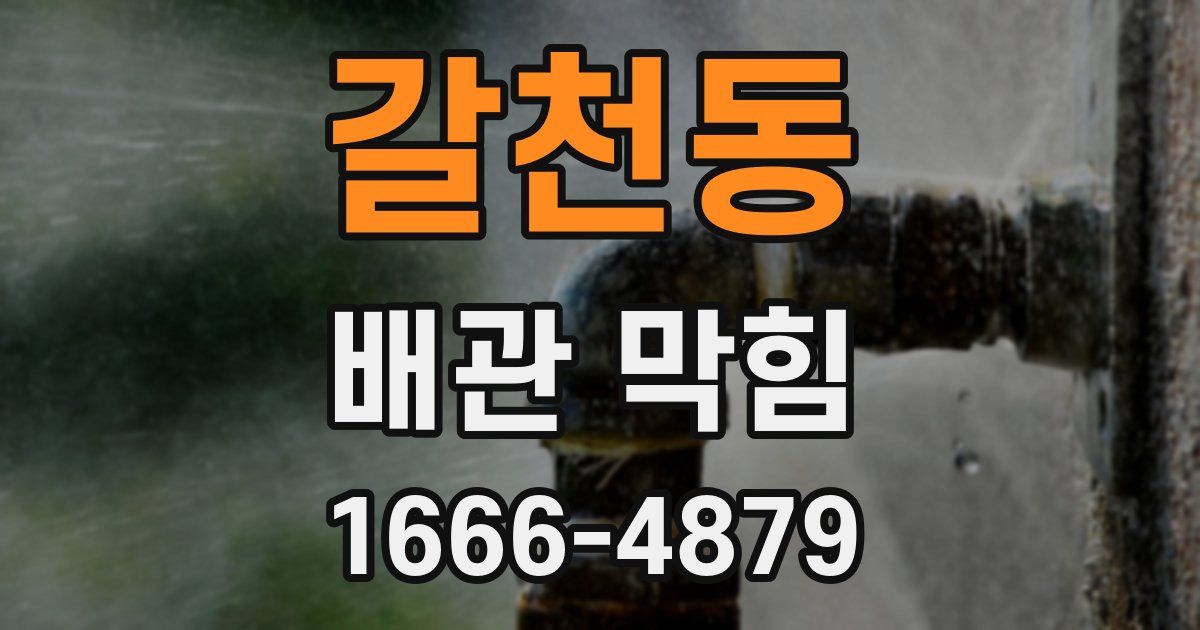갈천동 배관 막힘