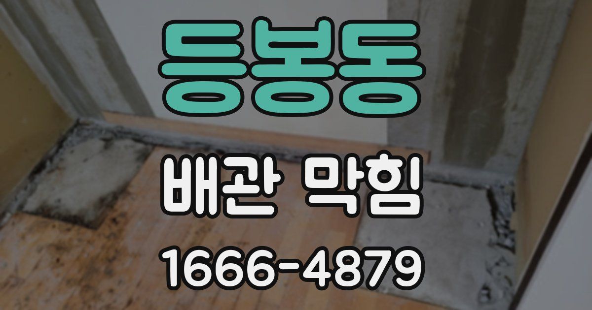 등봉동 배관 막힘