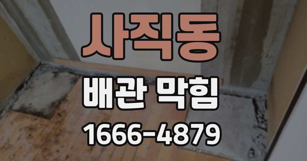 사직동 배관 막힘