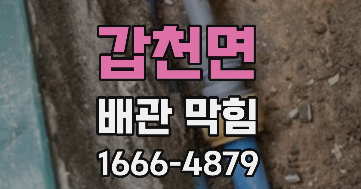 갑천면 배관 막힘