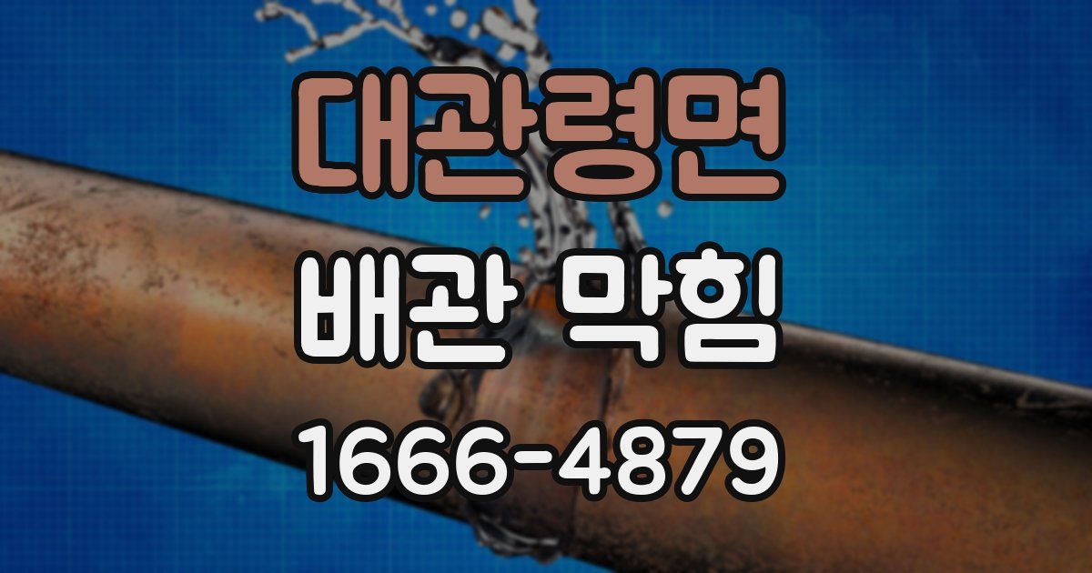 대관령면 배관 막힘