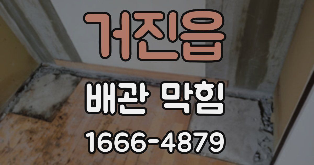 거진읍 배관 막힘