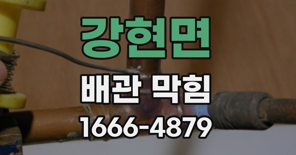 강현면 배관 막힘